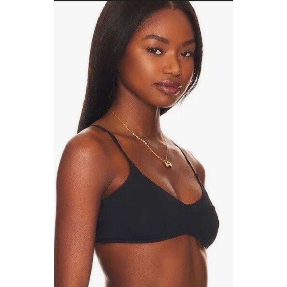 l*space Black Minimal Triangle Bikini Top